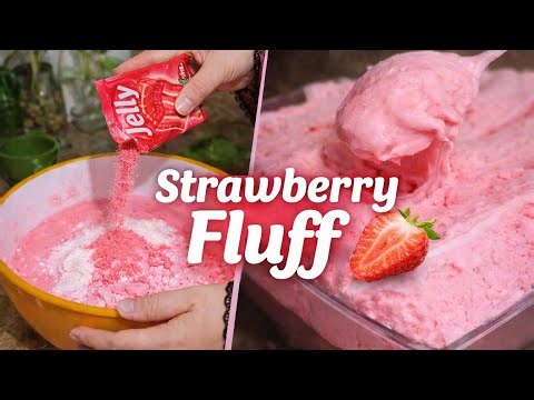 Strawberry Fluff Recipe | Easy 2 Ingredient Dessert | Jelly Fluff Without Gelatin Sheets