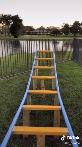 Finally finished with the backyard rollercoaster #rollercoster #diy #foru
