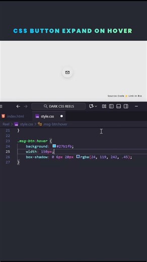 CSS Button Expand on Hover #shortvideo #coding #shorts #short #viralvideo #viral