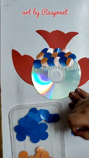How to make a cd fish craft #colorful #circles #fish #craft #art #creatives
