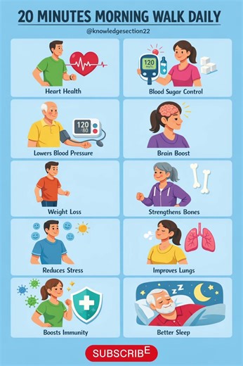 20 Minutes Morning Walk Daily – Simple Habit| Science-Backed Health Benefits #healthylifestyle