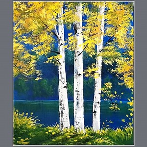 7.6K views · 104 reactions | Birch Tree Acrylic Painting  IG : @eldrawingarts #acrylicpainting #artist #artwork #art #painting | El Drawing Arts | Facebook