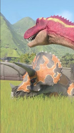 Dinosaur King T.Rex vs Dinosaur King triceratops 1.2🔥🚨‼️🦖🚨Jurassic World Evolution #dinosaur #xbox