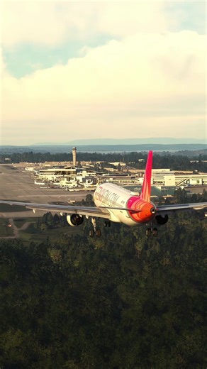 Fun fact: Airbus aircraft are flown by intent, not direct control. When a pilot moves the sidestick, they’re not directly moving the control surfaces. They’re telling the flight computers what they want the aircraft to do. Those computers then manage the elevators, trim, and stability automatically, especially during landing. That’s why Airbus approaches and touchdowns often look calmer and more precise, even in changing conditions. - Microsoft Flight Simulator 2020 #msfs #avgeek #airbus #sea #o