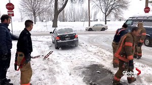 20K views · 347 reactions | These Montreal firefighters spent hours tackling a dangerous fire in Verdun and after their work was done, they took a moment to help a driver in distress. Video caught by our reporter Brayden Jagger-Haines. | Global Montreal | Facebook