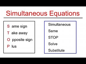 How to Solve Simultaneous Equations - Beginners guide