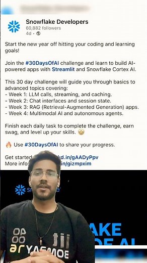 Snowflake 30 Days AI Challenge | #30daychallenge | #ai | #snowflake | #llm | #cortexi | #streamlit |
