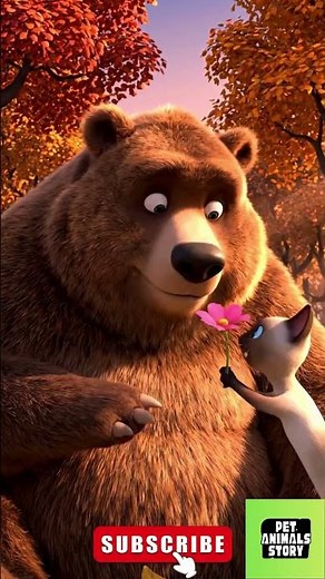 Bear Befriends a Cat - Cutest Wild Duo Ever! 🐻🐱 #animals #cat #bear