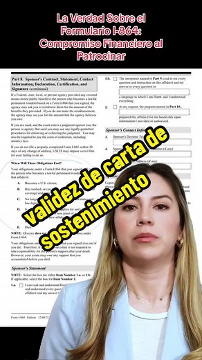Validez de carta de sostenimiento. Descubre lo que realmente significa firmar el Formulario I-864 📝 y cómo te compromete a apoyar a alguien que emigra a EE.UU. 💼 #Inmigracion #FormularioI864 #DerechosInmigrantes #abogadadeinmigracion #santaana