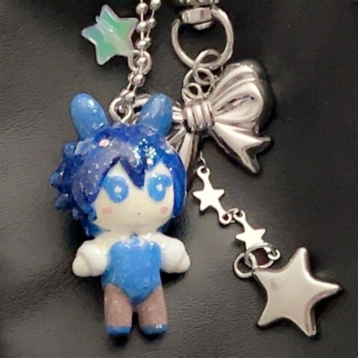 Kaito Bunny Handmade Keychain Charm, Vocaloid - Etsy