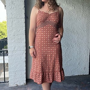 Ann Taylor Loft Sleeveless Sweetheart Neckline Patterned Orange Dress Size 12P