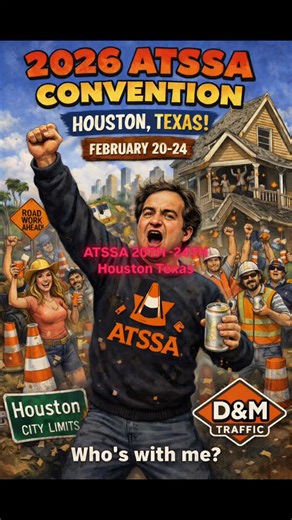 Houston. February 20–24. ATSSA Convention. D&M Traffic Services is loading up, flying out, and probably over-packing crash cushion brochures like they’re rations for battle. This is our Bluto standing on the steps moment… Was it over when the QUASH got approved on the AML? Was it over when Tall42 started turning heads? Nothing is over until WE decide it is. ATSSA Houston — who’s with me?! If you see us roaming the floor talking movable barrier, crash cushions, and jobsite safety like it’s a cont