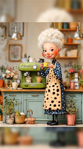 ☕ Weekend mornings smell like joy and coffee 💛 While the world sleeps in, our cheerful grandmas are already on a mission — brewing happiness, one espresso at a time! 😄 Their kitchen hums with laughter, clinking cups, and the sweet teamwork of a tiny robot barista 🤖☕✨ Because coffee on weekends isn’t just a drink — it’s a cozy tradition, a little celebration of love, warmth, and homemade magic 💚 Here’s to slow mornings, fragrant cups, and hearts as golden as the sunlight 🌸☕💛 #olenadykunai #