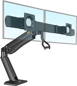 NB North Bayou Dual Monitor Arm, Adjustable Monitor Desk Mount with Hand Lever, Mounting Fits for 24"-32" Two Big Screens with Load Capacity from 4.4lbs-33lbs Gaming Monitor Stand NB32-B