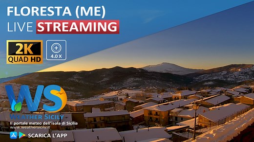 Floresta live webcam – Panoramica sud-est su Etna nord