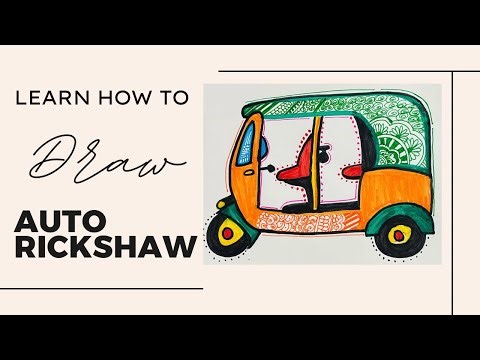 Auto Rickshaw Drawing Step by Step | Easy Sketch Pen Art