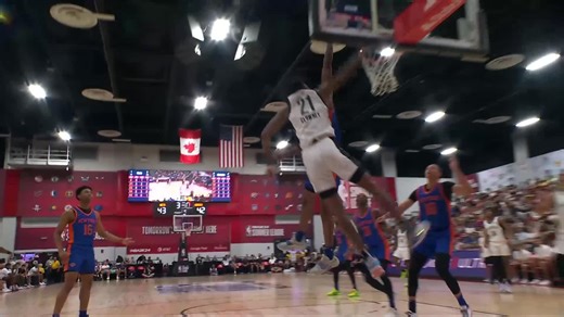 Michael Foster Jr. goes up for the nice block