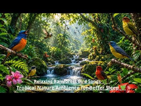 Beautiful Tropical Birds Singing in the Rainforest 💚 Sleep, Relax & Unwind 🌿