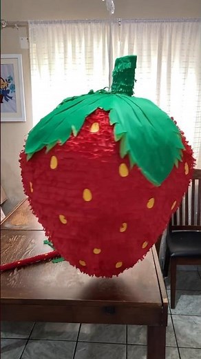 Strawberry piñata 🍓 Join me and I'll show you a little bit of the process of making this piñata