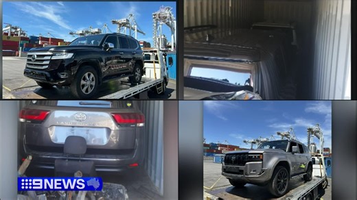 An accused international car theft syndicate has been stopped in its tracks, after dozens of high-end Toyotas were stolen from Brisbane streets to be shipped overseas. #9News MORE: https://nine.social/14kf | 9 News