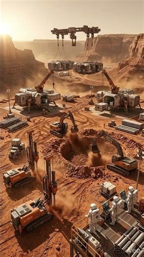 NASA Mars Colony Construction — Building the First Human City on Mars #aiconstruction #travel