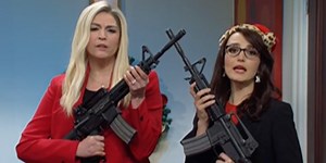 Lauren Boebert and Marjorie Taylor Greene drop in on Dr. Fauci in 'Saturday Night Live' opening