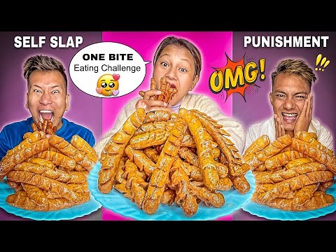 ONE BITE SAUSAGE 🌭 CHALLENGE WITH SELF SLAP PUNISHMENT 😂 || 39 Sausage Eating || Buff Sausage