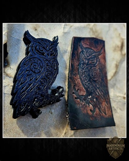 Owl Stamp and Sculpture – Artisan Embossing Tool for Leather, Clay and Wax