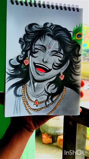 lord krishna in enemy style ✨❤️ How it is guys #trendingshorts# PRASS DRAWING #art#lord krishna #