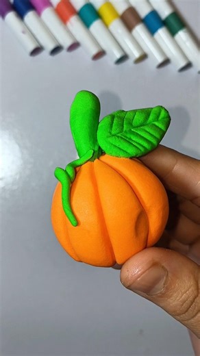 Halloween 🎃 special pumpkin diy clay art