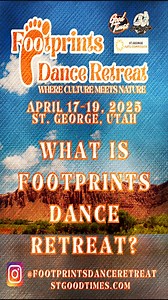 What is Footprints Dance Retreat?! Footprints Dance Retreat 2025 Here’s an overview of the annual freestyle dance event bringing culture & nature together with mentoring, adventuring and battling! JOIN US, NO AGE LIMITWhere Culture Meets NatureBattle, Learn, Adventure, and Connect! April 17-19, 2025 in St. George, Utah | Step X Step Dance