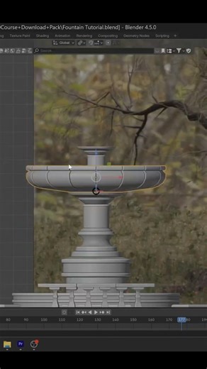 Modeling Fountain in #blender