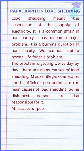 Paragraph on Load Shedding