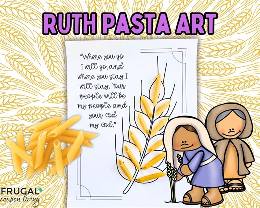 Ruth Pasta Art, Old Testament Ruth Craft for Kids, Book of Ruth Activity, Lineage of Jesus, "where You Go, I Will Go" Ruth 1:16 - Etsy