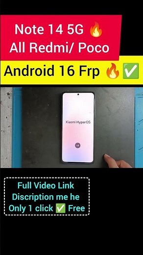 ​All Redmi/Poco Android 16 FRP Bypass ✅ | Redmi Note 14 5G Google Account Bypass 🛠️