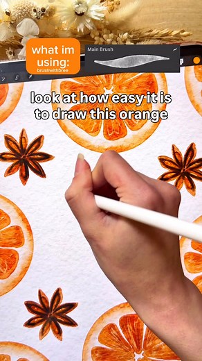 12K views · 333 reactions | look at how easy it is to learn how to draw these oranges on procreate for the cozy festive season  What im using:  the watercolor brushes are from the realistic watercolour brush set for procreate ️ the canvas is from the canvas set both available on my website 勺 . . #procreate #christmas #drawingtutorial | Brush With Bree | Facebook
