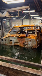 Before and after acid dipping a Buick GSX #restoration #classiccars #satisfying #buick #buickgsx #satisfying #oddlysatisfying #automotive #beforeandafter #transformation | Minute_of_dangle