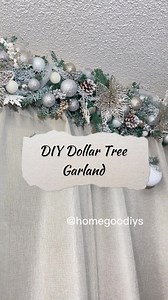 🎄DIY Dollar Tree Garland🎄 #dollartreediy #diychristmasdecor #christmasdecorations #homegoodiys #diycraftideas #budgetfriendlydecor #diy #diyprojects #dollartreecommunity | Home Goodiys
