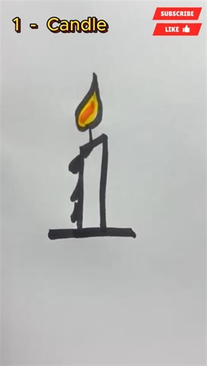 Drawing a Candle Using the Number 1 | Easy Creative Art Idea #shorts