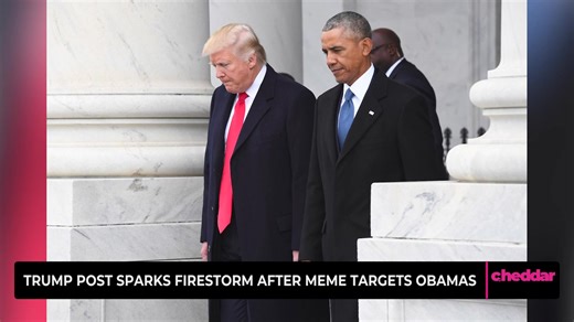 President Trump has posted a video on Truth Social depicting former President Barack Obama and former first lady Michelle Obama as apes. | cheddar news