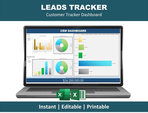 CRM Dashboard Excel Template | Leads Tracker | Sales Pipeline, Client Tracker, Business Dashboard - Etsy Australia