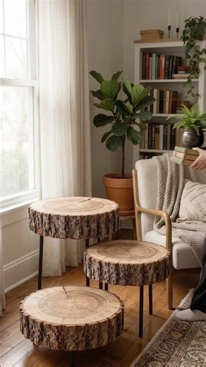 Easy DIY Wood Slice Tables!