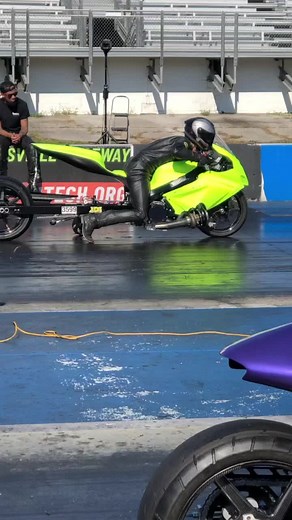 Intense Motorcycle Drag Racing Action