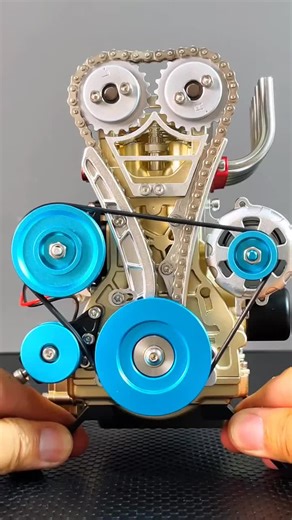 Build your own powerful L4 car engine with this detailed full-metal assembling kit