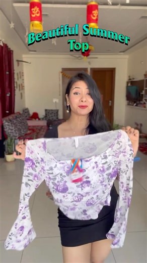 This purple floral bell sleeve top for ₹457?! 💜🌸 This is literally a dream top! #shorts #meesho