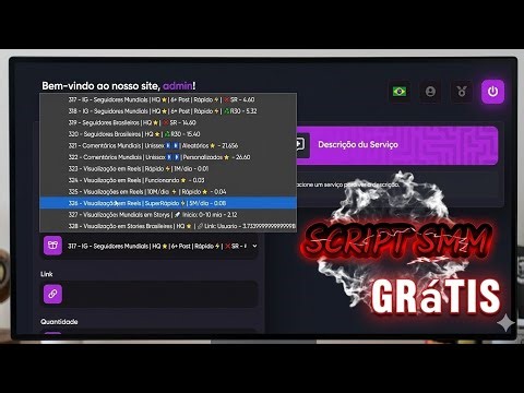 SCRIPT SMM GRATIS (tenha seu site de seguidores funcionando de forma 100% automática) 2026 💥