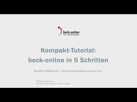 Kompakt-Tutorial: beck online in 5 Schritten