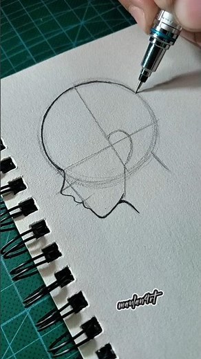 How to Draw Anime head (basic anatomi from side view) #drawing #anime #howtodraw #manga