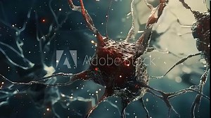 3D animation of neurons and synapses in the human brain, illustrating mental health, psychiatry, and neuroscience concepts