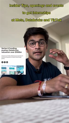 Veeraj Gadda on Instagram: "DATABRICKS , META , TIKTOK INTERVIEW QUESTIONS, HIRING LINKS, EVENTS !! . . . #databricks #meta #tiktok #hiring #events #career #brickfest #veeconsistent #nodaysoff"